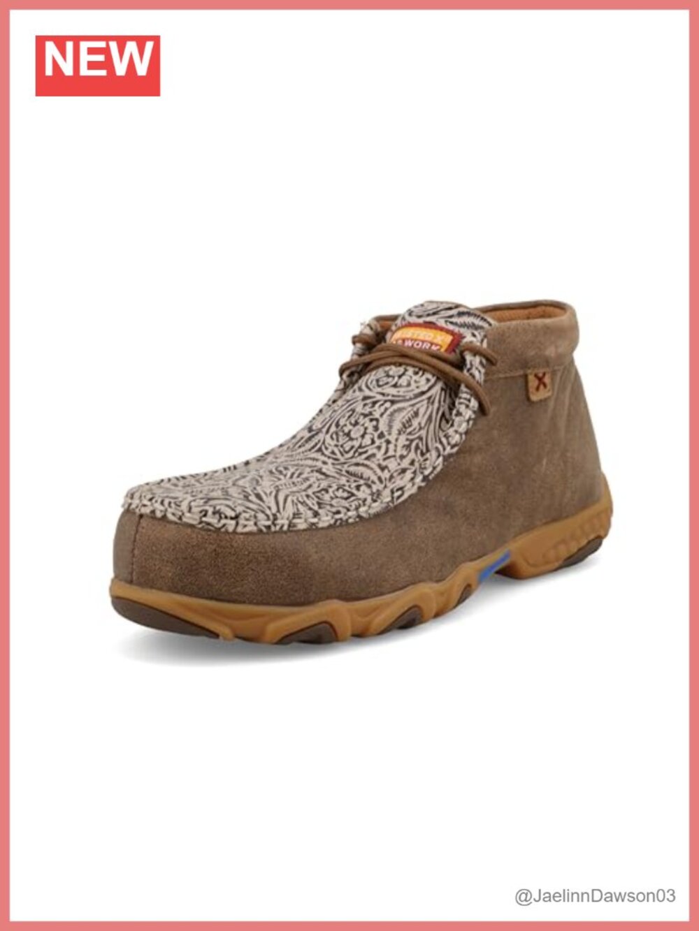 Twisted X Women's Chukka Driving Moc Work Boots, Full-Grain Leather, Nano